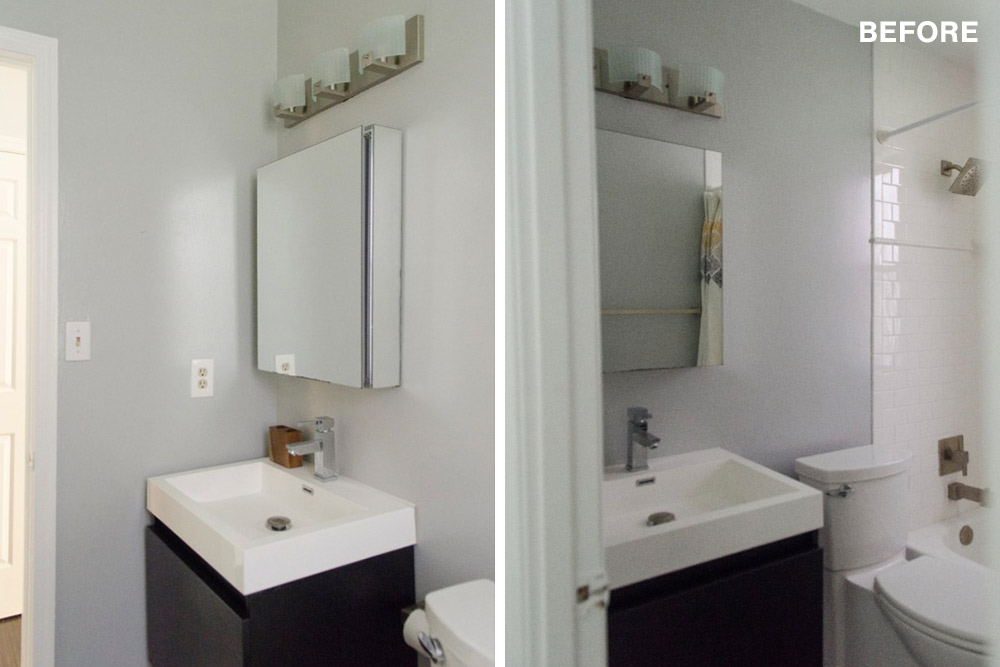 a photo of a bathroom before a remodel in Washington DC