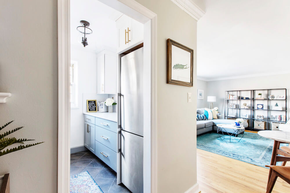 View into the kitchen from the hallway