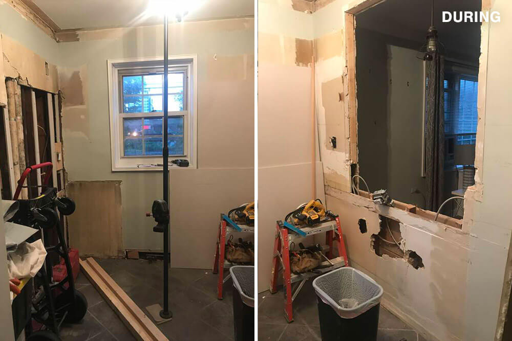 The kitchen during the renovation