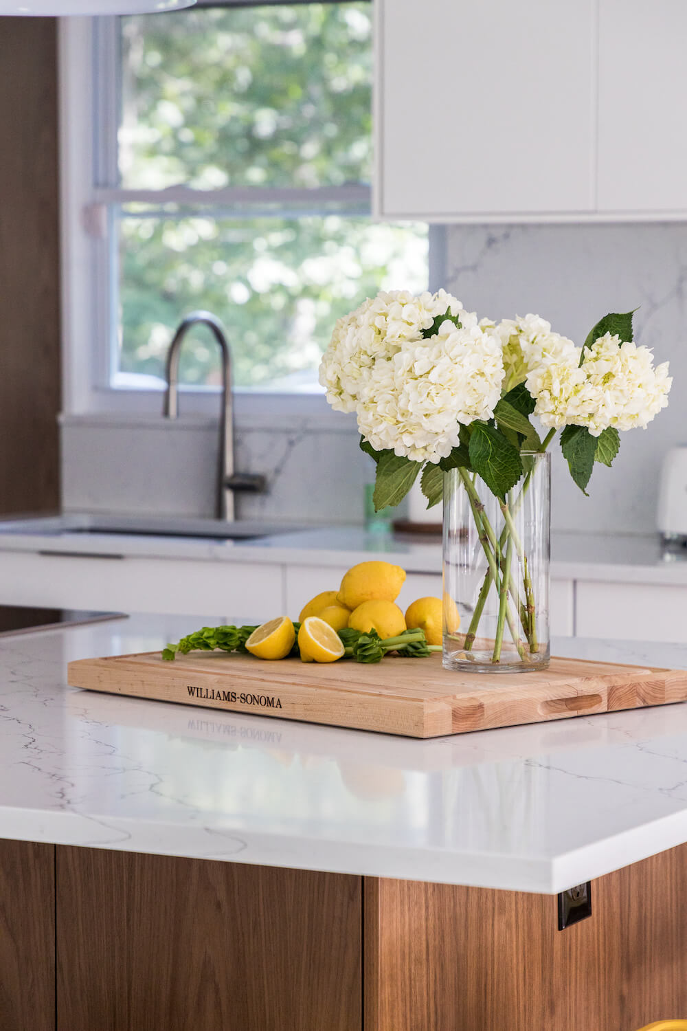 Quartz kitchen island