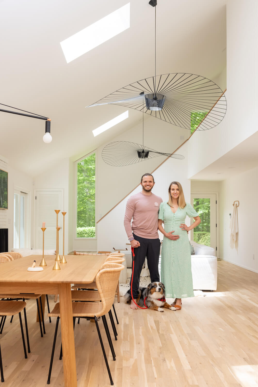 Portrait of the Sweeten homeowners in amagansett beach house