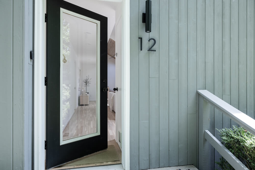 The front door from the exterior