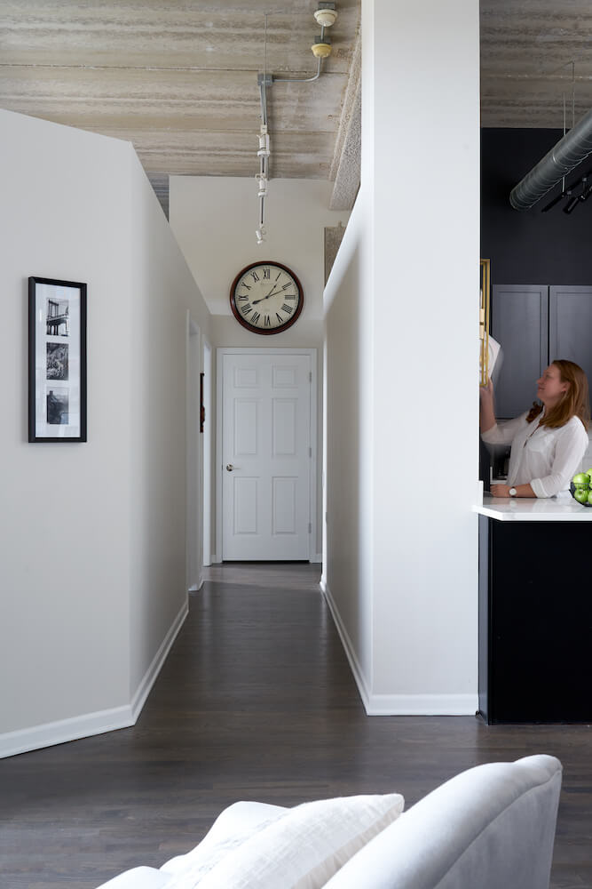 hallway in a Chicago loft renovation
