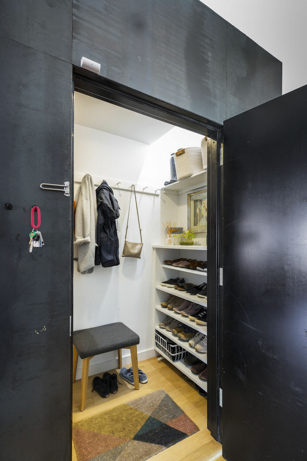 Foyer shoe closet