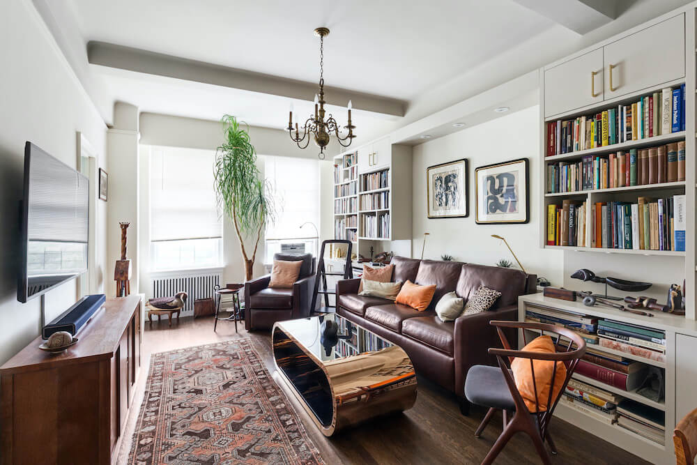 Custom built-in cabinets in a living area