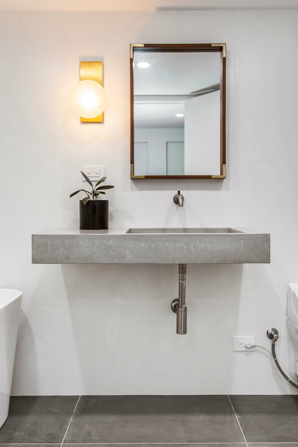 concrete bathroom sink