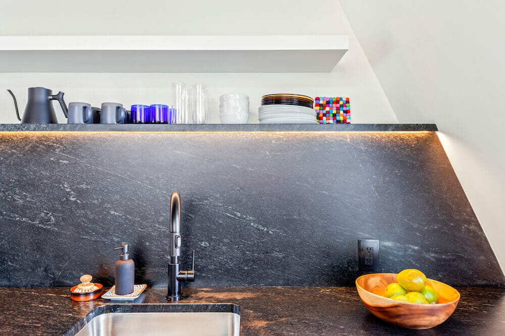 slate backsplash