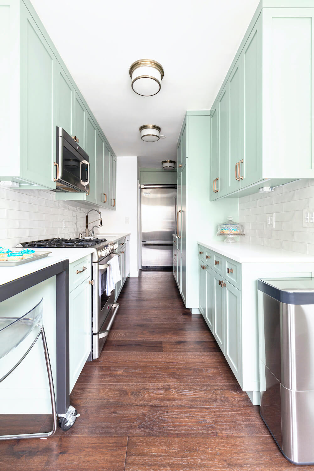 green kichen cabinets