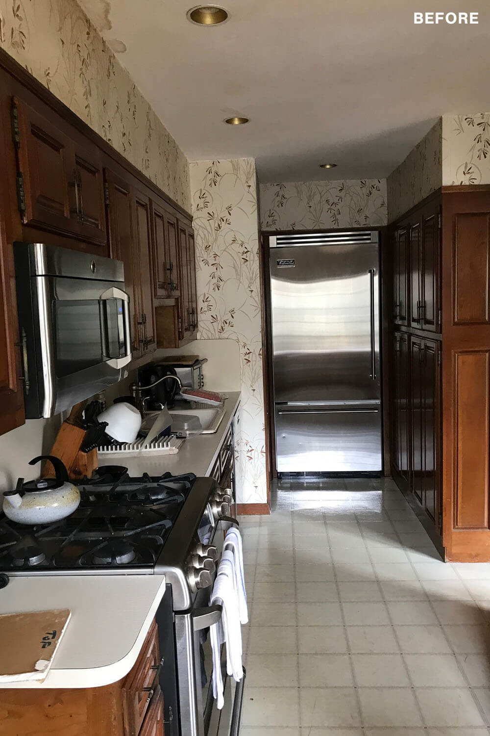 before kitchen refrigerator
