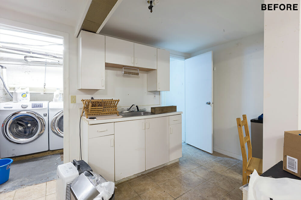 Basement renovation before