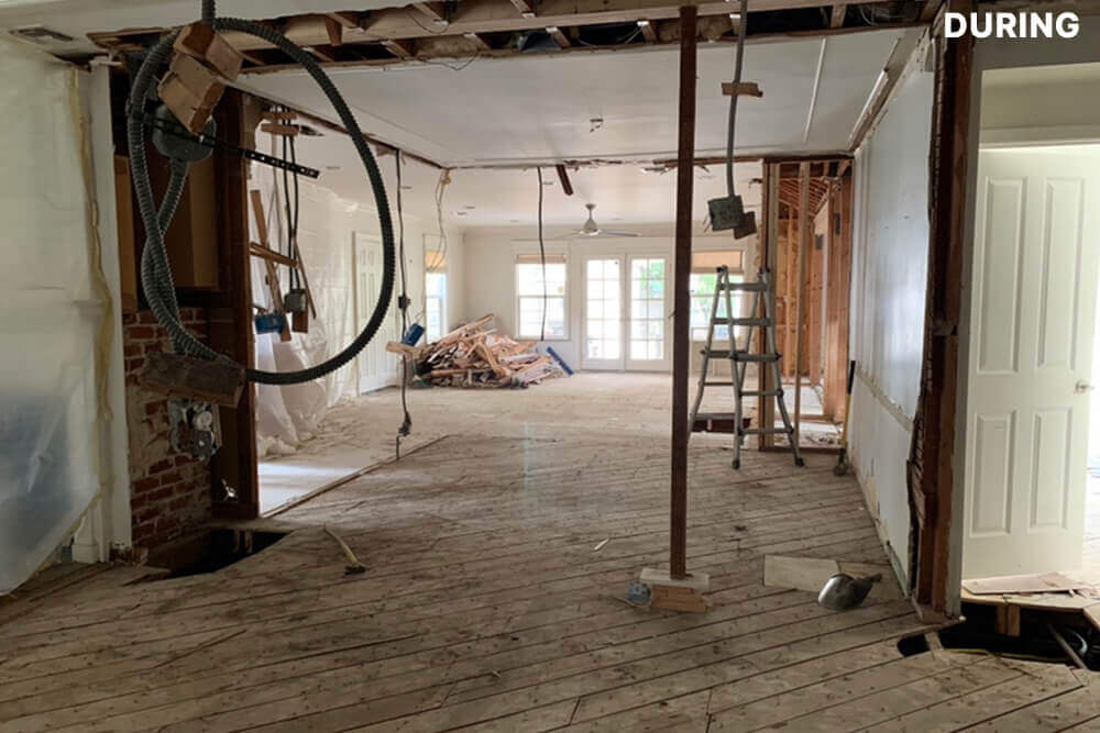 living room during