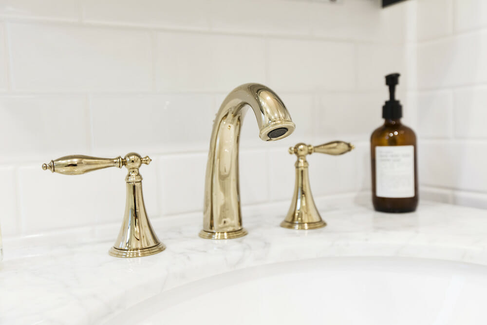 gold bathroom faucet