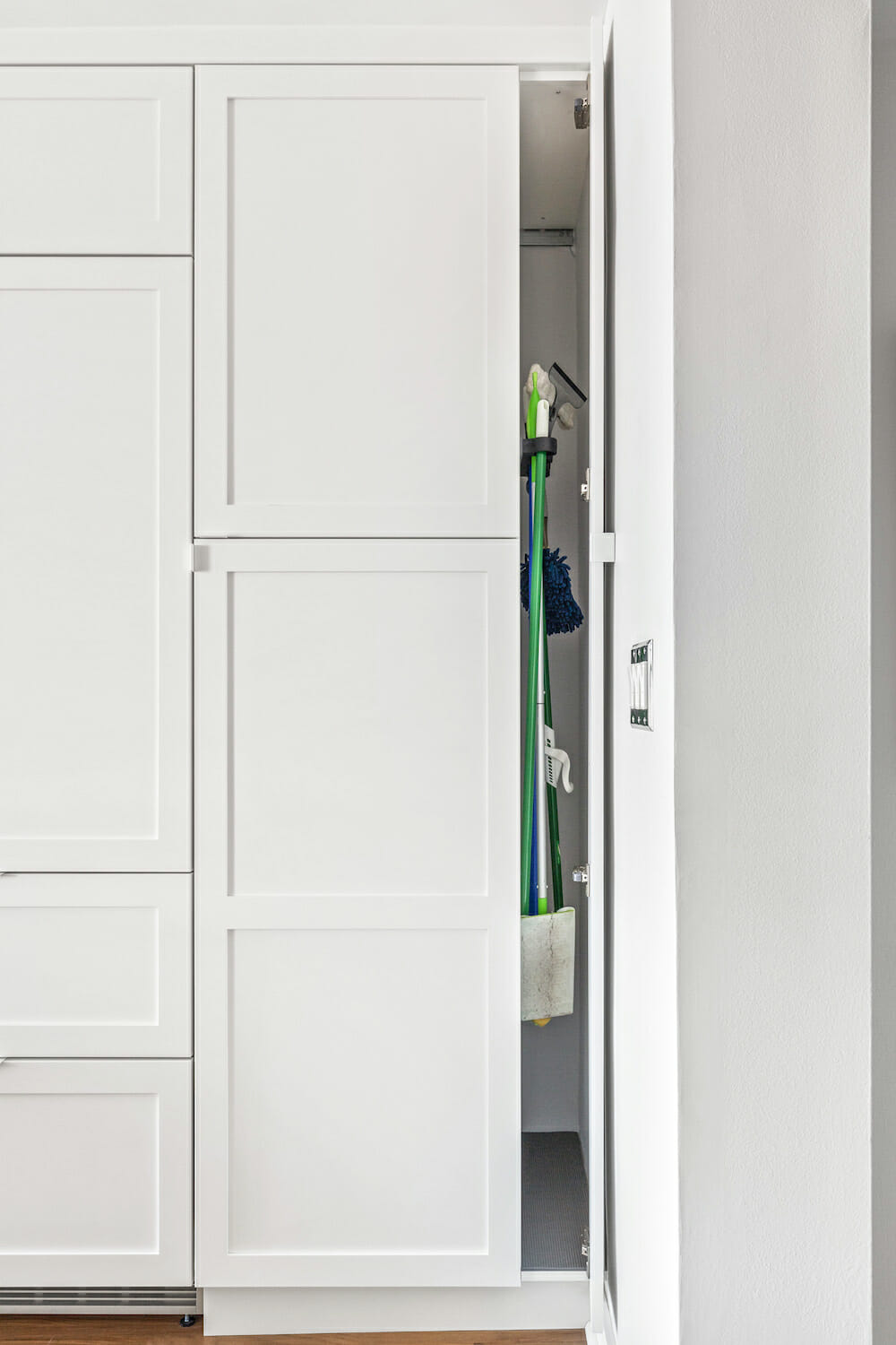 white kitchen built in storage