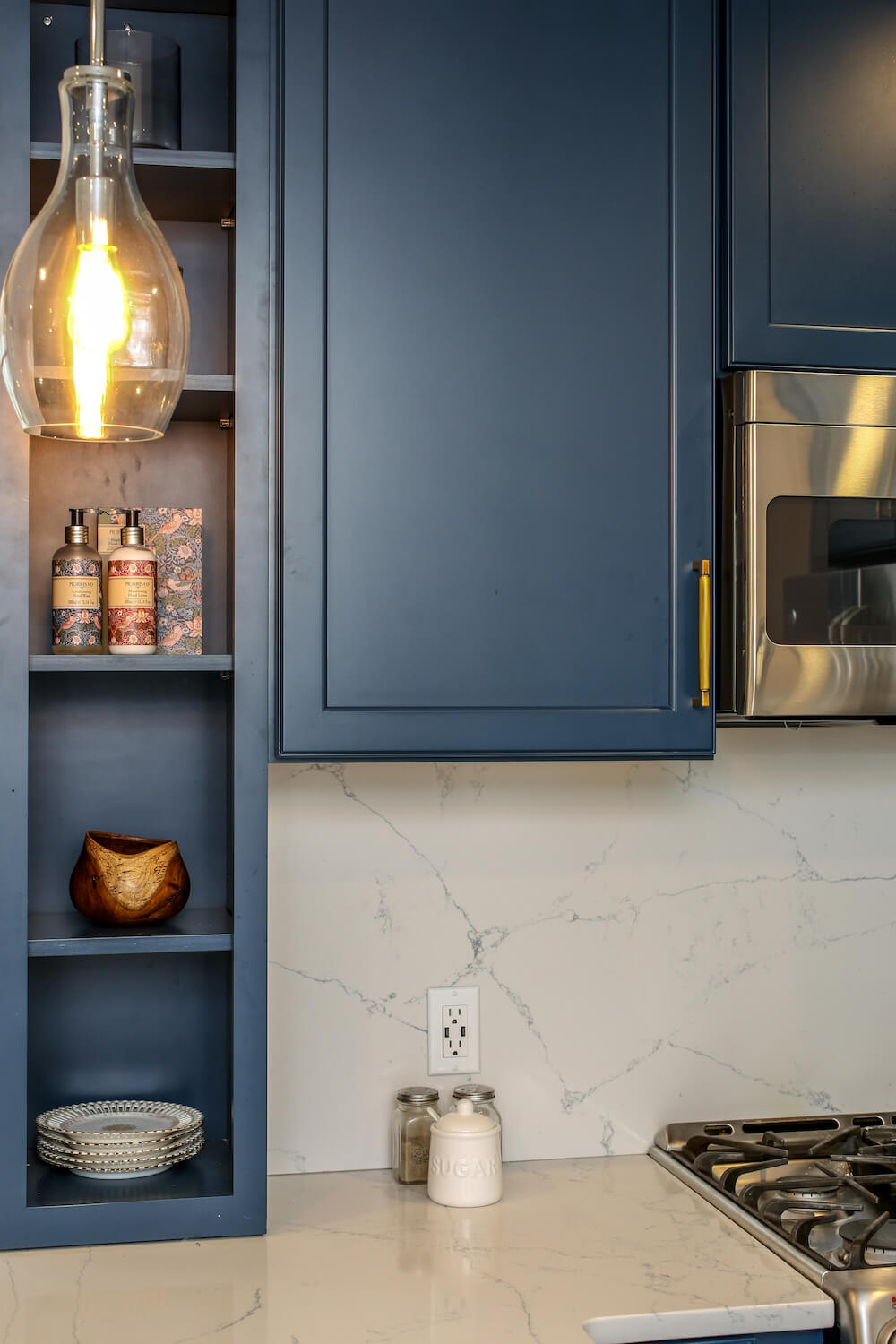 blue kitchen cabinet